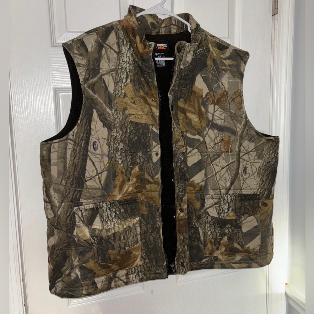 Realtree Heavy Fleece Vest Camo Hunting Y2K XL